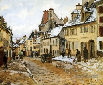  Hiver Tableaux - pontoise la route des gisors en hiver 1873 Camille Pissarro